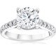 Certified 2 1/2Ct Diamond Cathedral Engagement Ring 14k White Gold