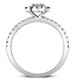 1 Ct Cushion Halo Diamond & Moissanite Engagement Ring 14k White Gold Lab Grown