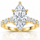 Certified 2 1/2Ct Fiona Marquise Diamond Engagement Ring 14k Gold Lab Grown