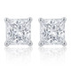 1Ct TW Princess Cut Natural Diamond Studs 14k Gold