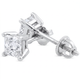 1Ct TW Princess Cut Natural Diamond Studs 14k Gold