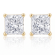 1Ct TW Princess Cut Natural Diamond Studs 14k Gold