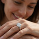 Certified 3 Ct Diamond Solitaire Engagement Cigar Ring 14k White Gold Lab Grown
