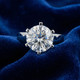 Certified 3 Ct Diamond Solitaire Engagement Cigar Ring 14k White Gold Lab Grown