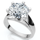 Certified 3 Ct Diamond Solitaire Engagement Cigar Ring 14k White Gold Lab Grown