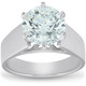 3Ct Diamond Solitaire Engagement Ring 14k White Gold Lab Grown