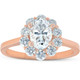 1 5/8 Ct Oval Lab Created Moissanite & Diamond Halo Engagement Ring Rose Gold