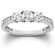 Platinum 1Ct Lab Grown Diamond Three Stone Engagement Ring