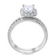 2 5/8ct Princess Cut Halo Diamond Engagement Wedding Ring Set Lab Grown 14k Gold