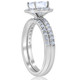 2 5/8ct Princess Cut Halo Diamond Engagement Wedding Ring Set Lab Grown 14k Gold