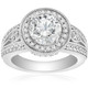 2 3/4 Ct Round Halo Diamond Engagement Ring 2ct Center 14k White Gold