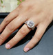 2 3/4 Ct Round Halo Diamond Engagement Ring 2ct Center 14k White Gold