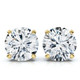 Close-up 1ct TW lab-grown round diamond stud earrings 14K gold screw back