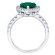 5Ct Pear Shape Emerald & Lab Grown Diamond Halo Ring in 10k White Gold