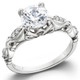 1 1/16ct Vintage Lab Created Diamond Engagement Ring 14K White Gold Antique