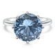 Aquamarine Solitaire Flower Ring 14k White Gold 10MM Lab Grown