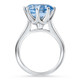 Aquamarine Solitaire Flower Ring 14k White Gold 10MM Lab Grown