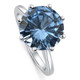 Aquamarine Solitaire Flower Ring 14k White Gold 10MM Lab Grown