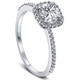 1 Ct Cushion Halo Diamond Engagement Ring 10k White Gold Lab Grown