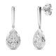2Ct TW Bezel Solitaire Pear Dangle Earrings Gold Lab Grown 3/4" Tall