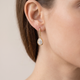 2Ct TW Bezel Solitaire Pear Dangle Earrings Gold Lab Grown 3/4" Tall