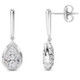 2Ct TW Bezel Solitaire Pear Dangle Earrings Gold Lab Grown 3/4" Tall