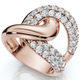 2Ct Interlocked Brittany Diamond Ring 10k Gold Lab Grown Right Hand Band
