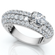 1 1/2Ct Pave Kimberly Diamond Anniversary Ring 14k Gold or Platinum Lab Grown