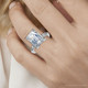 Certified 4.05Ct Emerald Cut Diamond Engagement Ring 14k White Gold Lab Grown