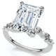 Certified 4.05Ct Emerald Cut Diamond Engagement Ring 14k White Gold Lab Grown