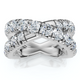3Ct Diamond Heavy Crossover Right Hand Ring 14k Gold or Platinum Lab Grown