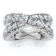 3Ct Diamond Heavy Crossover Right Hand Ring 14k Gold or Platinum Lab Grown