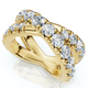 3Ct Diamond Heavy Crossover Right Hand Ring 14k Gold or Platinum Lab Grown