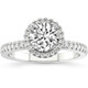 2 3/4 Ct Diamond Halo Lab Grown Engagement Ring in White, Yellow or Rose Gold