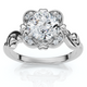 1.02Ct Floral Petal Diamond Engagement Ring 14k Gold or Platinum Lab Grown