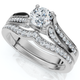 1Ct Engagement Wedding Ring Set 14k Gold or Platinum Lab Grown