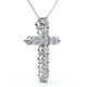 2Ct TW Diamond Cross Women's Necklace 14k Gold Lab Grown 1" Tall