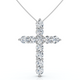 2Ct TW Diamond Cross Women's Necklace 14k Gold Lab Grown 1" Tall