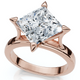 Certified 3Ct Princess Cut Diamond Solitaire Engagement Ring 14k or Pt Lab Grown