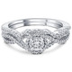 3/4CT Diamond Halo Infinity Engagement Wedding Ring Set 14k White Gold Lab Grown