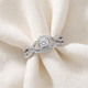 3/4CT Diamond Halo Infinity Engagement Wedding Ring Set 14k White Gold Lab Grown