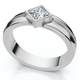 Men's 3/8Ct Princess Cut Diamond Bezel Polished Wedding Ring 14k Gold Lab Grown