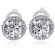 1/2 Ct Halo Diamond Studs With Screw Backs White Gold Lab Grown