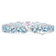 34.43Ct Heart Shape Pink & Blue Topaz Tennis Bracelet 14k White Gold 23.51grams