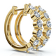 1Ct 6-Stone Diamond Hoops 10k Gold Lab Grown