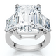 Certified 12Ct Emerald Cut Three Stone Diamond Engagement Ring Lab Grown