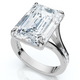 Certified 9.20Ct Emerald Cut Sam Diamond Engagement Ring 14k Gold/Pt Lab Grown