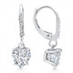 2.07Ct TW Heart Diamond Dangle Lever Back Hoops 14k White Gold Lab Grown