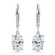 2.07Ct TW Oval Diamond Dangle Lever Back Hoops 10k White Gold Lab Grown