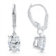 2.07Ct TW Oval Diamond Dangle Lever Back Hoops 10k White Gold Lab Grown